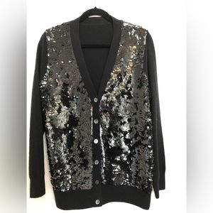 J. Crew Black Sequin Cardigan
